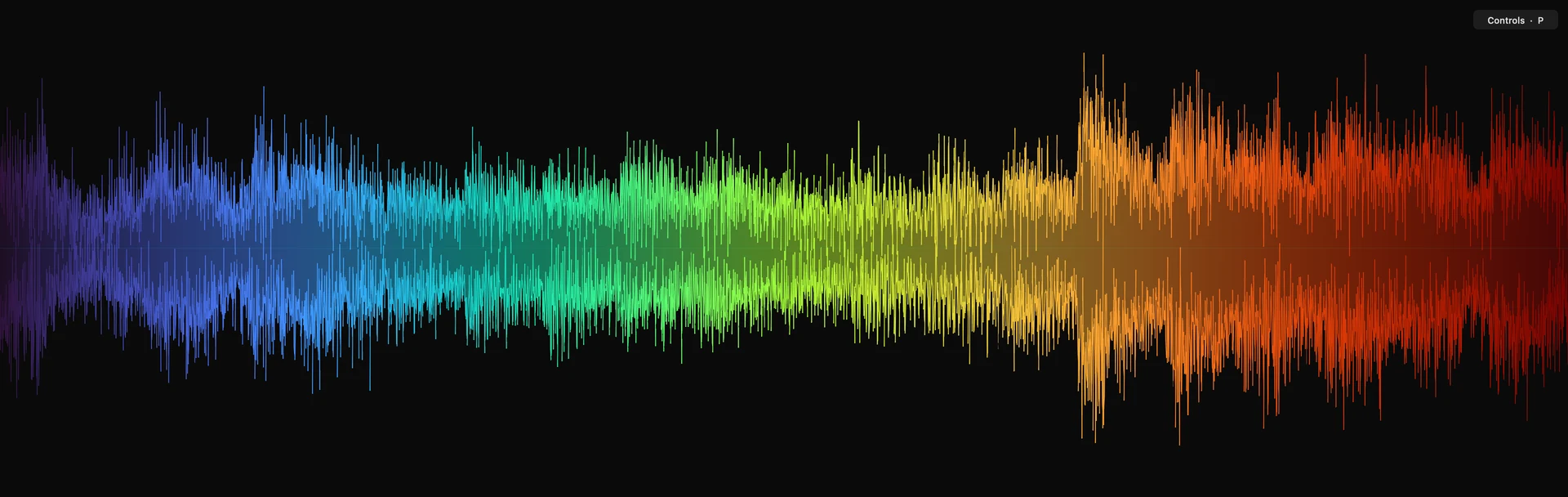 A waveform in the Turbo rainbow palette